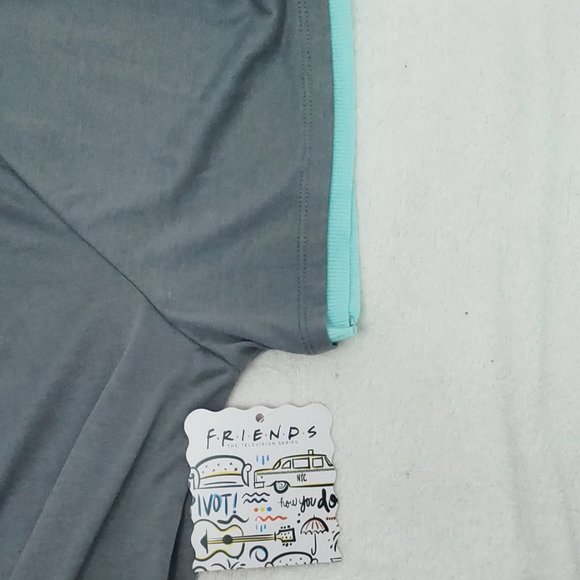 y2k new FRIENDS PJs Pajama Set Top w Pants TV show Sleepwear MEDIUM 8 10 - Picture 13 of 13